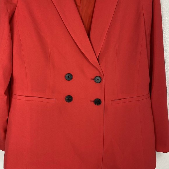 Halogen Double Breasted Blazer Jacket Red Hibiscus - Picture 7 of 8